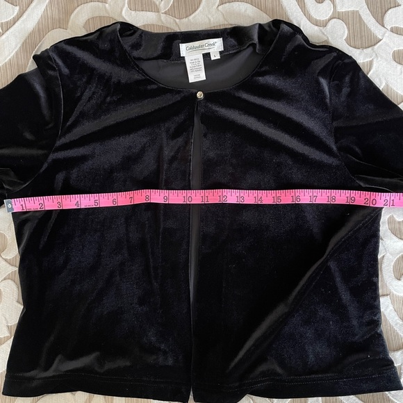 Coldwater Creek Velvet Black Bolero One Button Jacket sz L - Picture 4 of 6